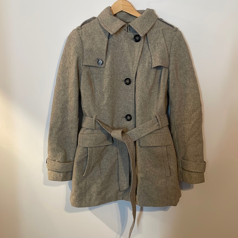 Grey Banana Republic wool blend pea coat